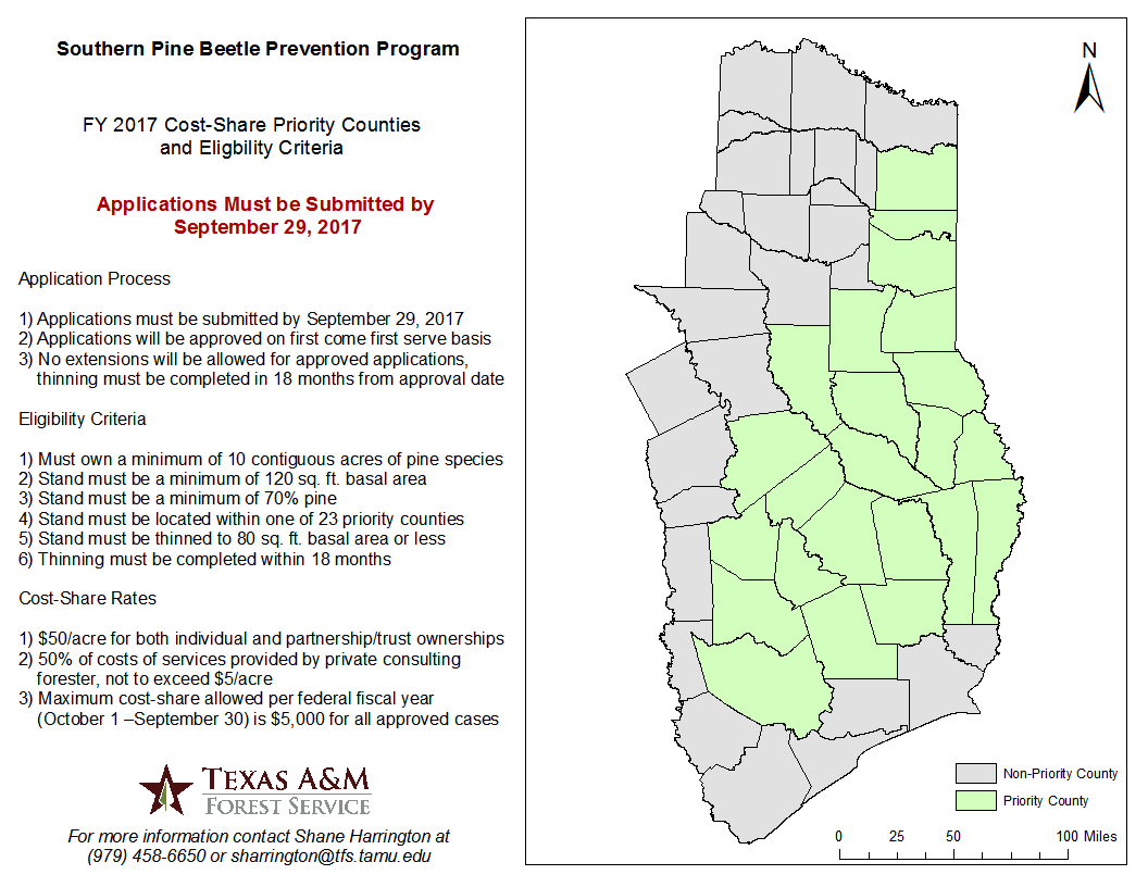 FY 2017 Southern Pine Beetle Prevention Program Eligbility Map FY 2017 Southern Pine Beetle Prevention Program Eligbility Map